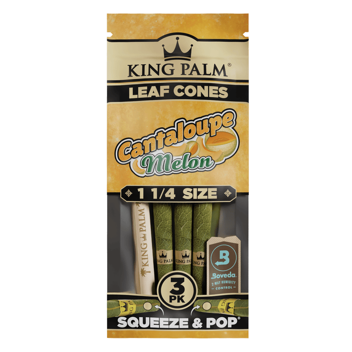 King Palm Leaf Cones 3ct - 1 1/4 Cantaloupe Melon