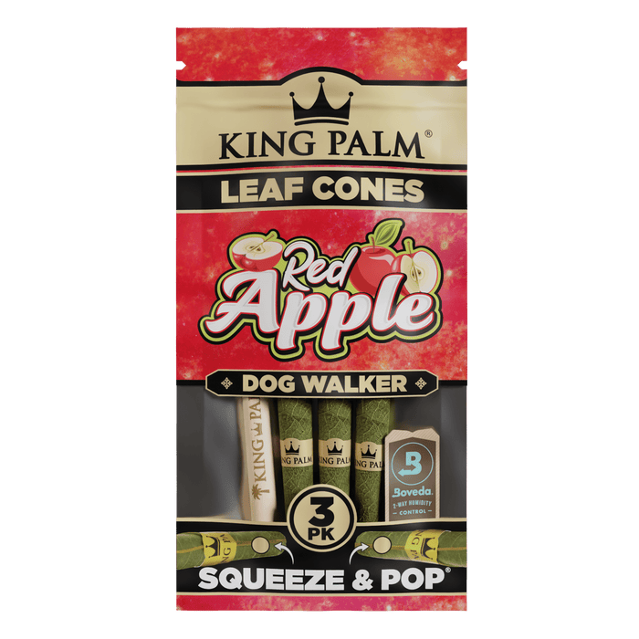 King Palm Leaf Cones 3ct - Dog Walker Red Apple